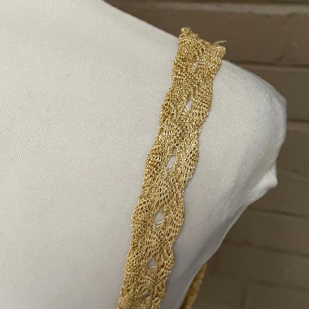 Anthropologie Papier-mâché gold spun tank top S